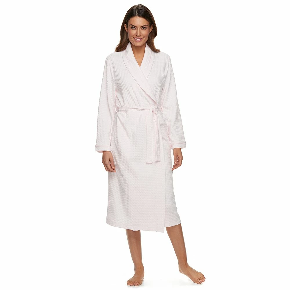 Women's Croft & Barrow® Waffle-Knit Long Shawl-Collar Robe - Image 3