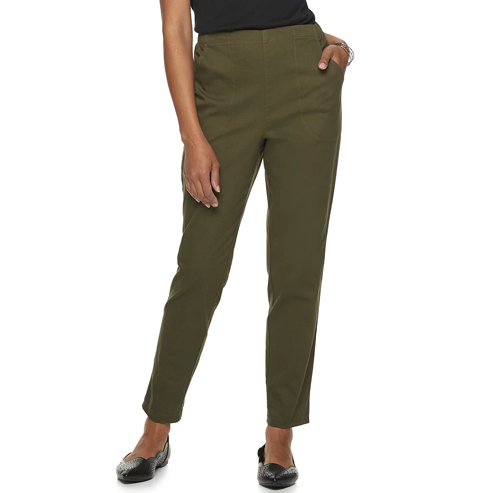 Petite Croft & Barrow® Comfort Waist Pull-On Tapered Pants - Image 3