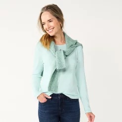 Women's Croft & Barrow® Essential Long-Sleeve Crewneck Tee