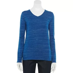 Women's Croft & Barrow® Essential Long Sleeve V-Neck Tee