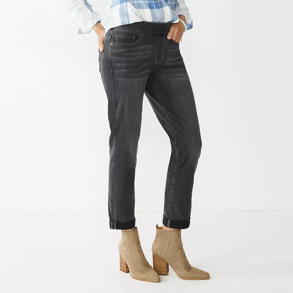 Women's Croft & Barrow® Pull-On Girlfriend Jeans - Image 4