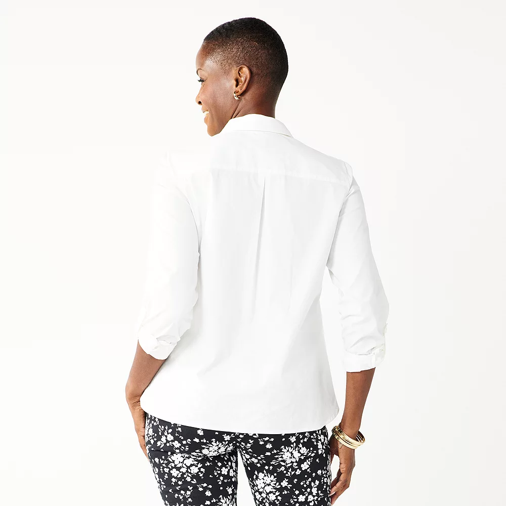 Women's Croft & Barrow® Essential Comfort Stretch Shirt - Image 36