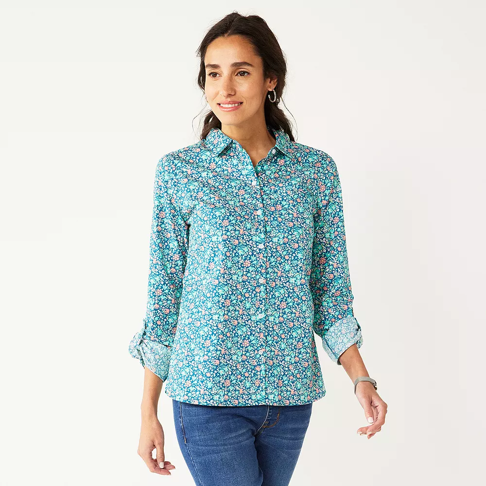 Women's Croft & Barrow® Essential Comfort Stretch Shirt - Image 16