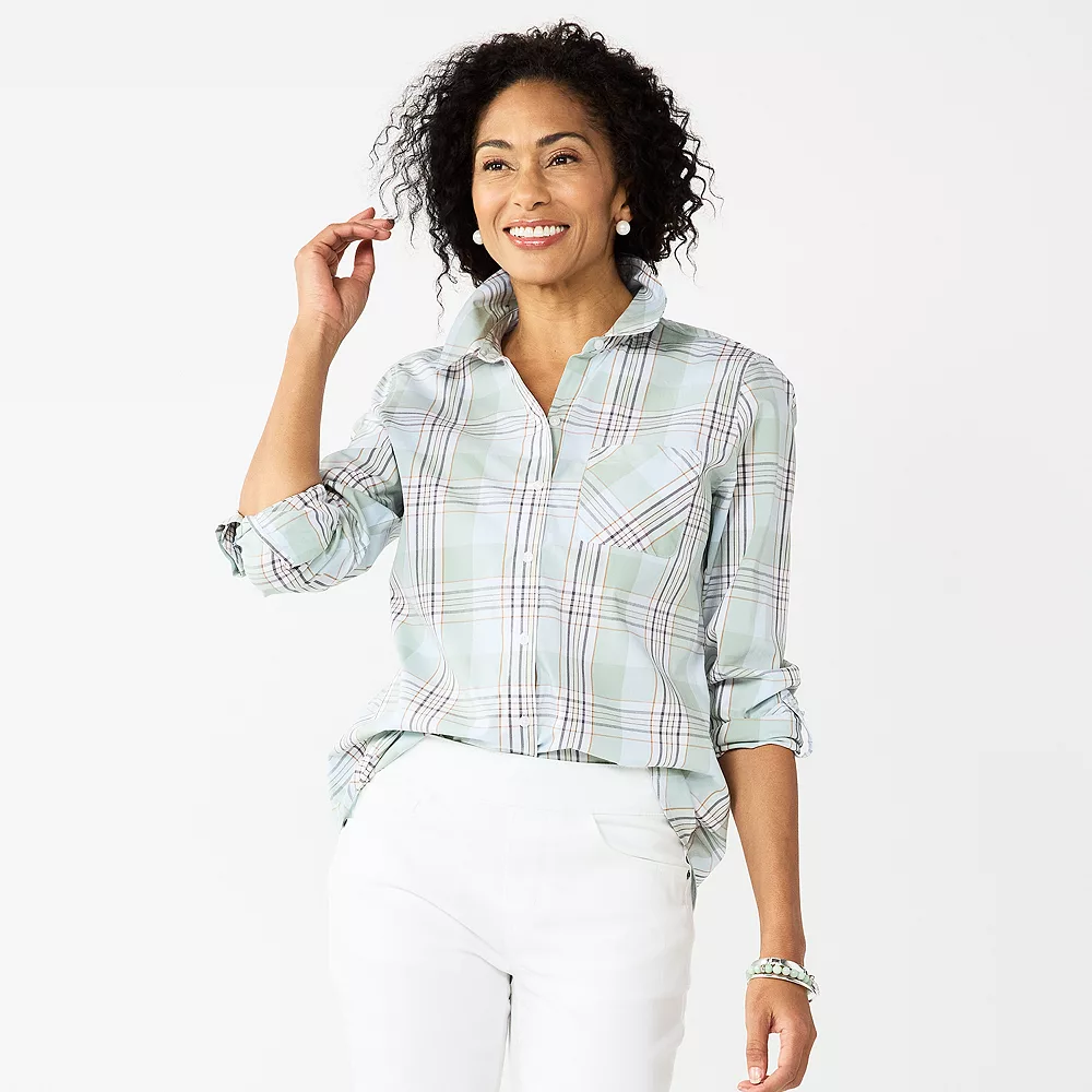 Women's Croft & Barrow® Essential Comfort Stretch Shirt - Image 8