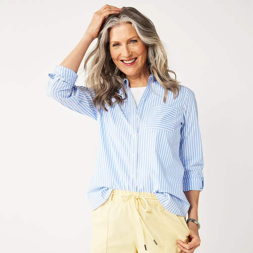 Women's Croft & Barrow® Essential Comfort Stretch Shirt - Image 5