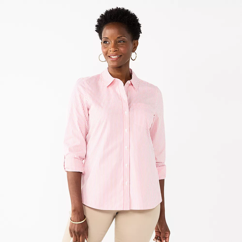 Women's Croft & Barrow® Essential Comfort Stretch Shirt - Image 22