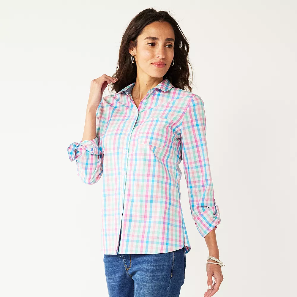 Women's Croft & Barrow® Essential Comfort Stretch Shirt - Image 18
