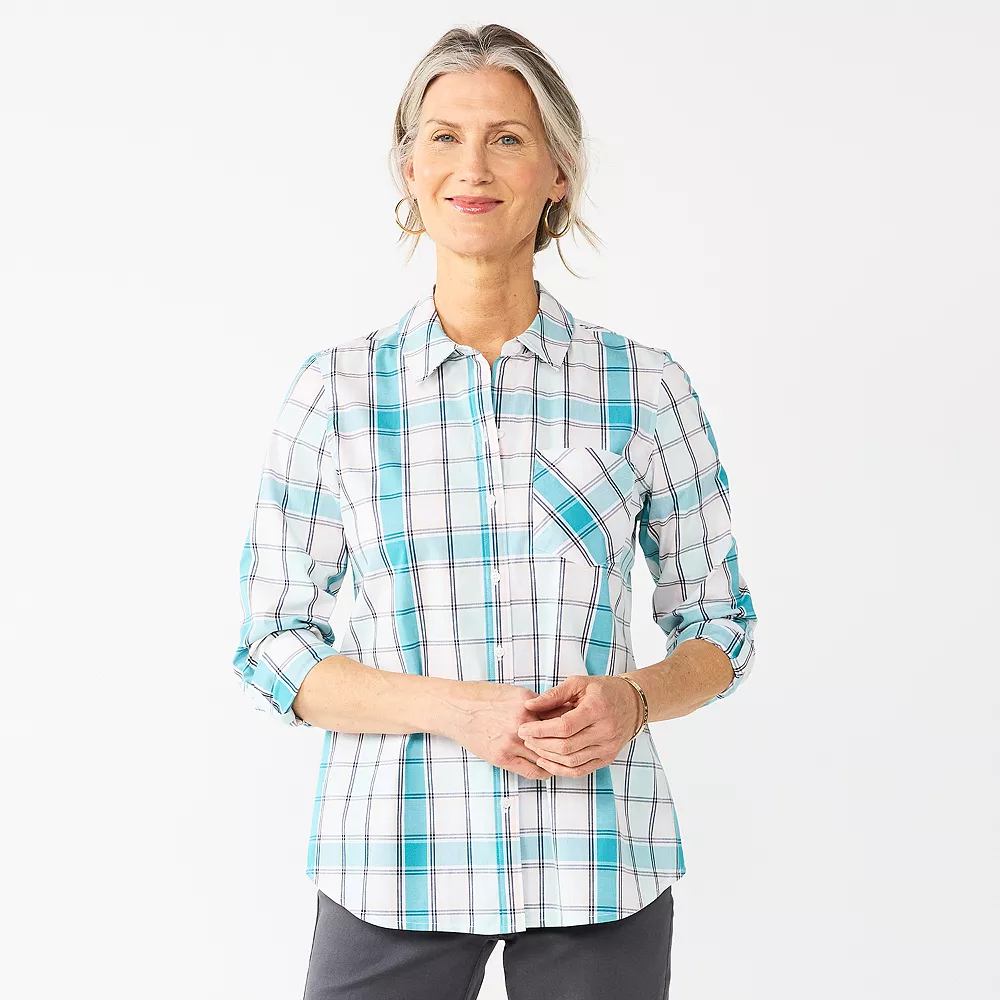 Women's Croft & Barrow® Essential Comfort Stretch Shirt - Image 26