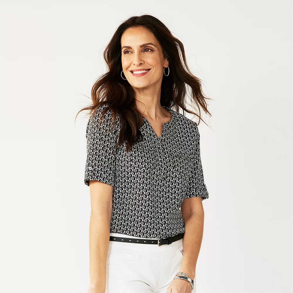 Women's Croft & Barrow® Roll-Tab Utility Henley Top - Image 11