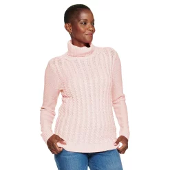 Women's Croft & Barrow® Extra Soft Cable-Knit Turtleneck Sweater