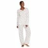Petite Croft & Barrow® Textured Knit Henley Long Sleeve Pajama Top & Pajama Pants Set