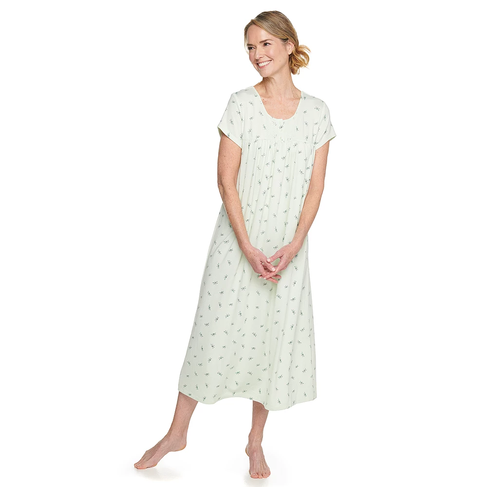 Women's Croft & Barrow® Short Sleeve Henley Nightgown - Image 5