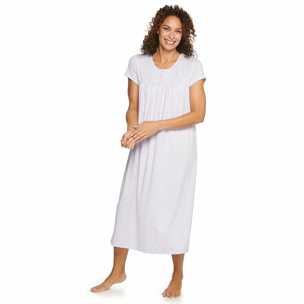Women's Croft & Barrow® Short Sleeve Henley Nightgown - Image 6