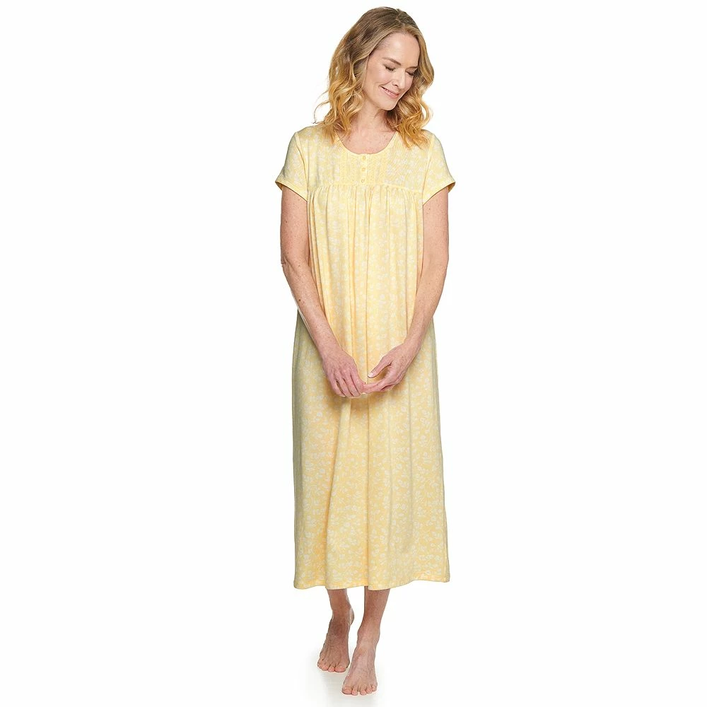 Women's Croft & Barrow® Short Sleeve Henley Nightgown - Image 3
