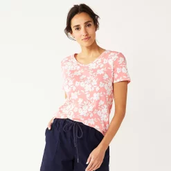 Petite Croft & Barrow® Essential V-Neck Tee