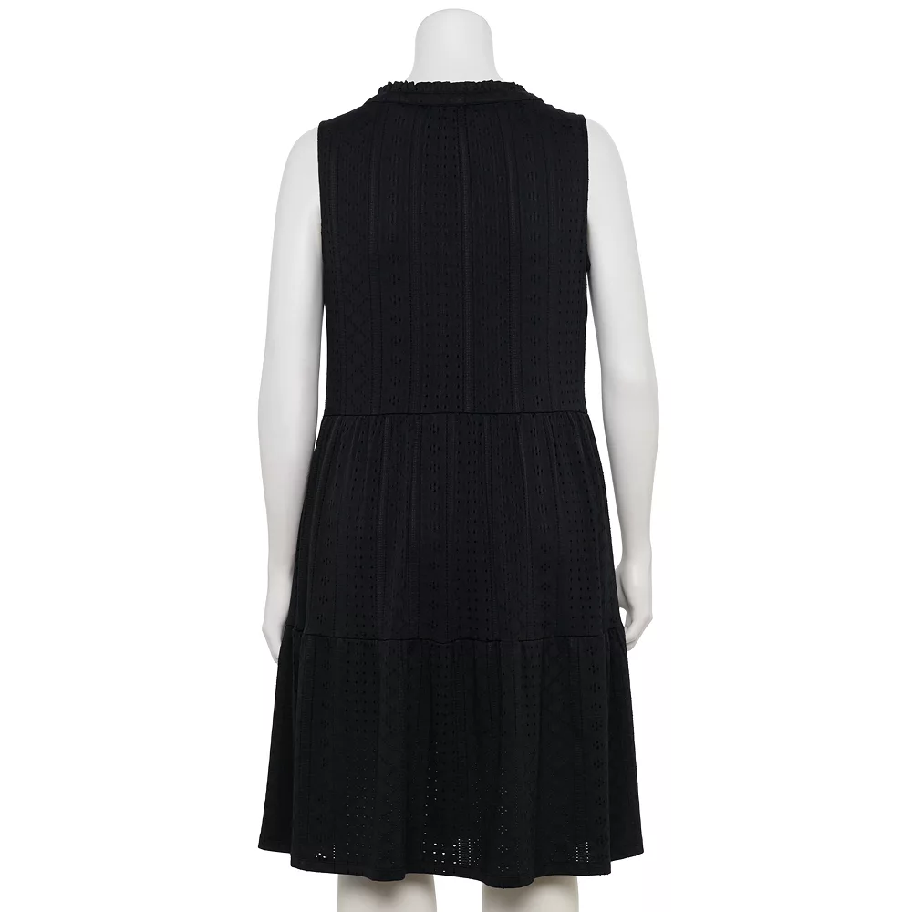 Plus Size Croft & Barrow® Splitneck Tiered Dress - Image 2