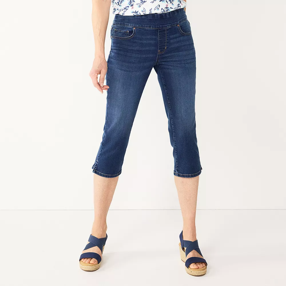 Women's Croft & Barrow® Pull-On Capri Jeans - Image 2