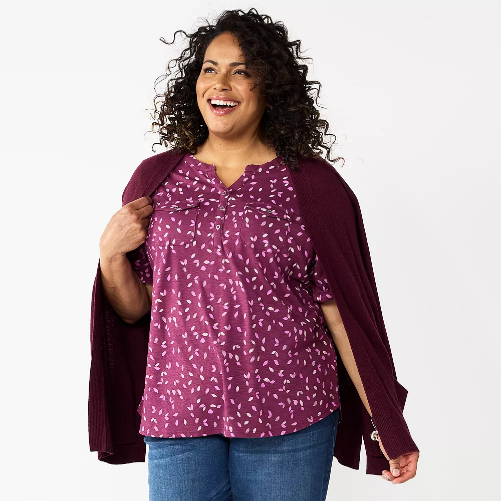 Plus Croft & Barrow Roll-Tab Utility Henley Top - Image 24