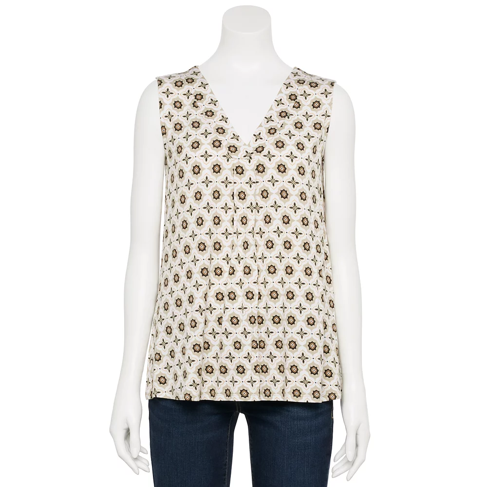 Women's Croft & Barrow® Pleated V-Neck Tank - Image 14
