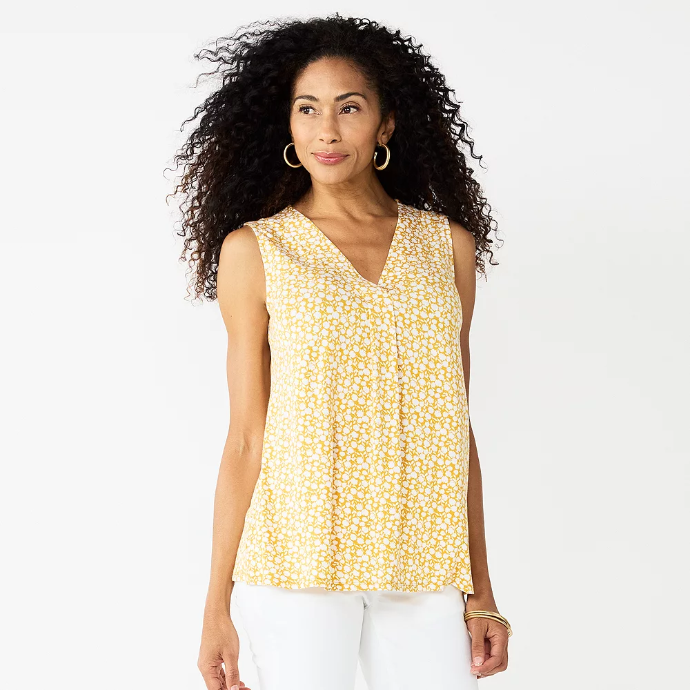 Women's Croft & Barrow® Pleated V-Neck Tank - Image 8