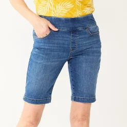 Women's Croft & Barrow® Pull-On Bermuda Jean Shorts