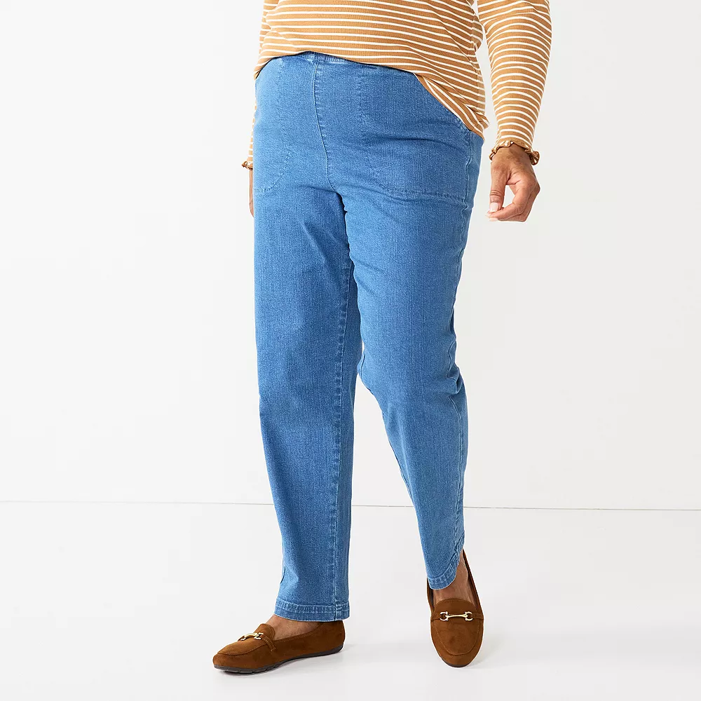 Plus Women's Croft & Barrow® Classic Pull-On Jeans - Image 3
