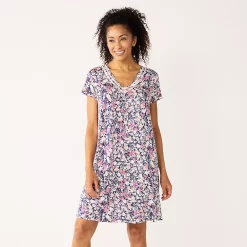 Women's Croft & Barrow® Flutter Short Sleeve Nightgown