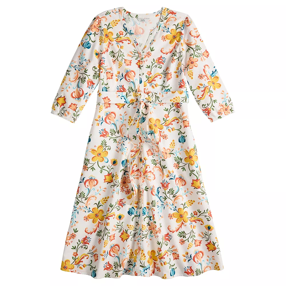 Women's Croft & Barrow® Floral Peasant Shirt Dress - Image 3
