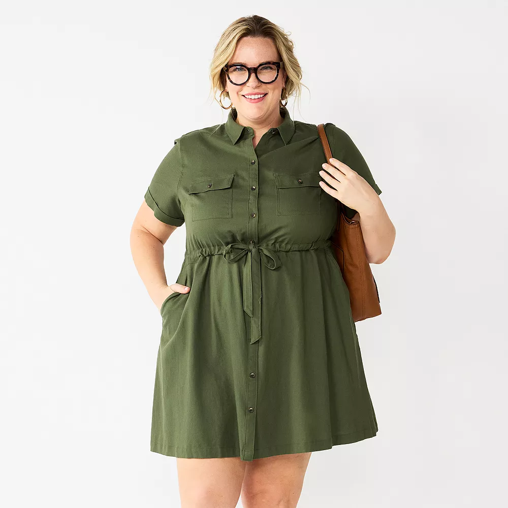 Plus Size Croft & Barrow® Belted Utility Dress - Image 2