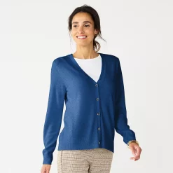 Women's Croft & Barrow® Extra Soft V-Neck Cardigan
