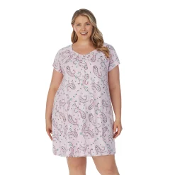 Plus Size Croft & Barrow® Cozy Short Sleeve Smocked Nightgown