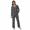 Petite Croft & Barrow® Cozy Long Sleeve Pajama Top & Pajama Pants Sleep Set