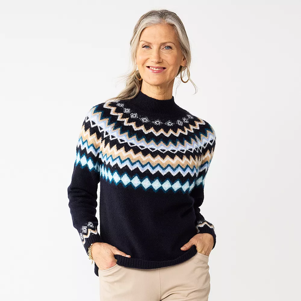 Women's Croft & Barrow® Fair Isle Sweater - Image 2