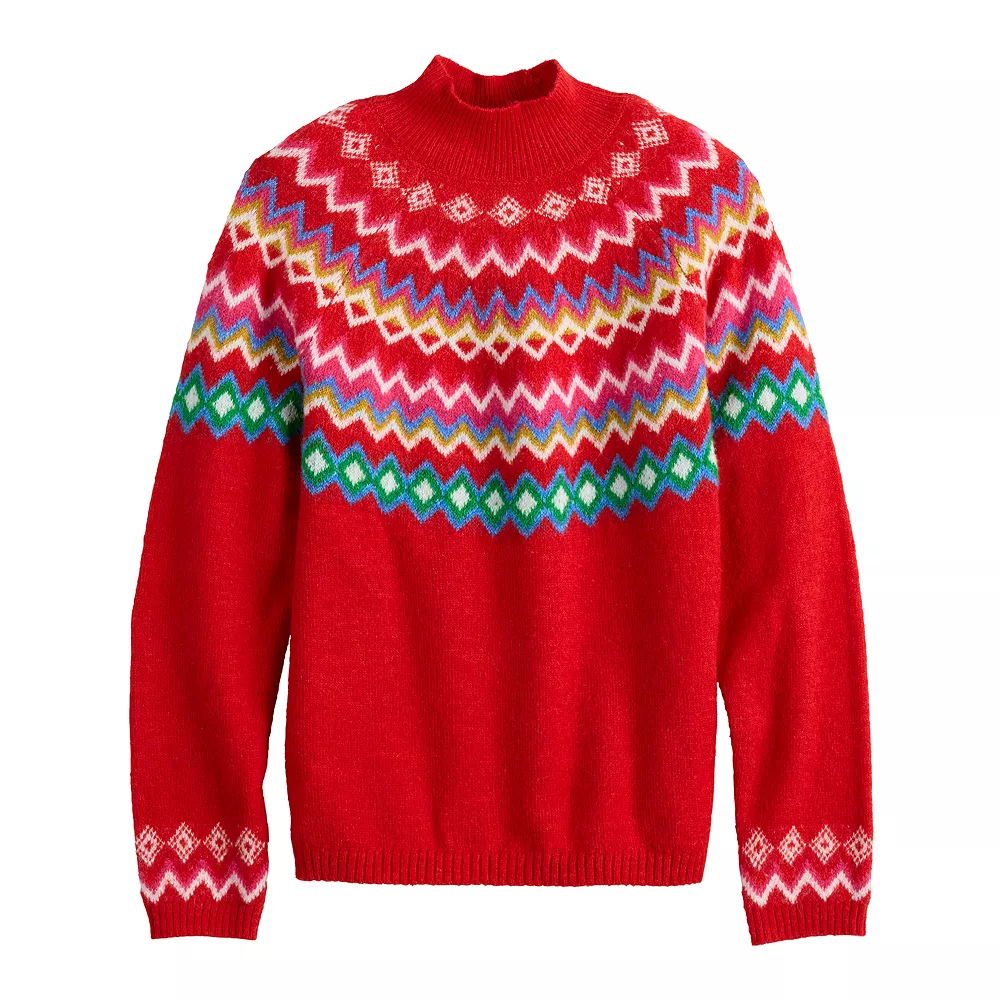 Women's Croft & Barrow® Puff-Sleeve Bobble Sweater - Image 4