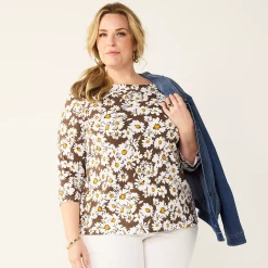 Plus Size Croft & Barrow® Boatneck Tee