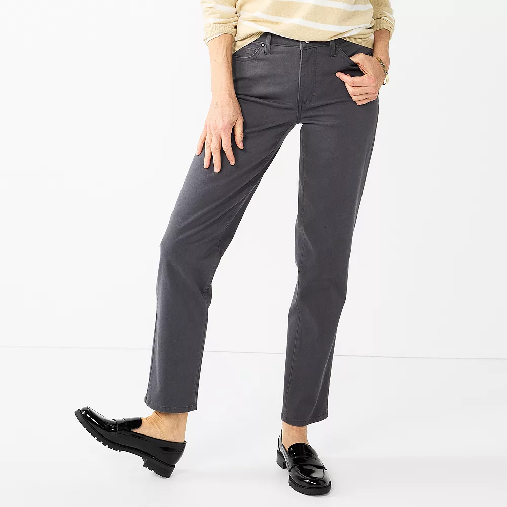 Women's Croft & Barrow® Sateen Straight Leg Jeans - Image 3