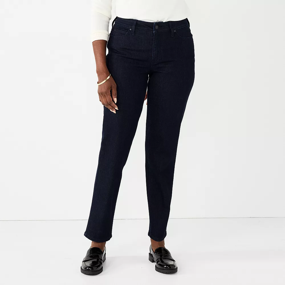 Women's Croft & Barrow® Sateen Straight Leg Jeans - Image 2