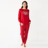Women's Croft & Barrow® Long Sleeve Pajama Top & Pajama Pants Sleep Set