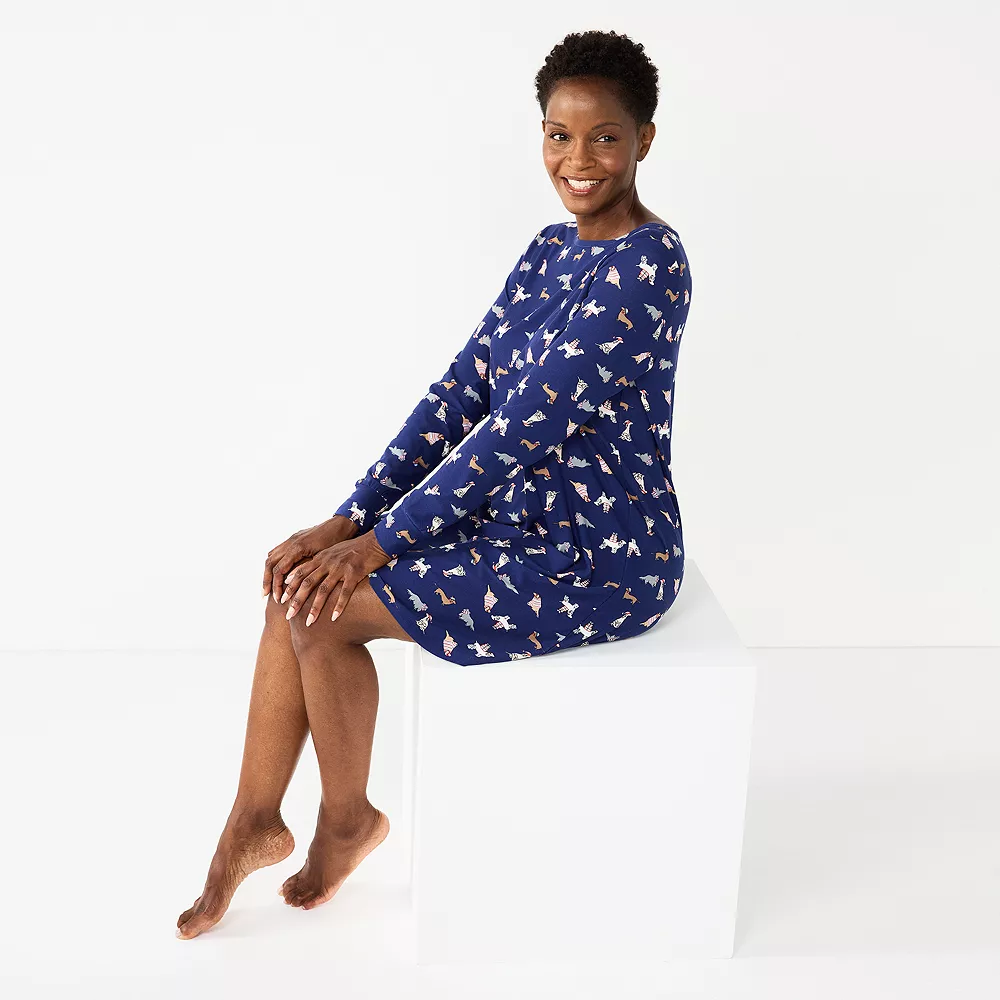 Women's Croft & Barrow® Long Sleeve Cozy Sleepshirt - Image 5