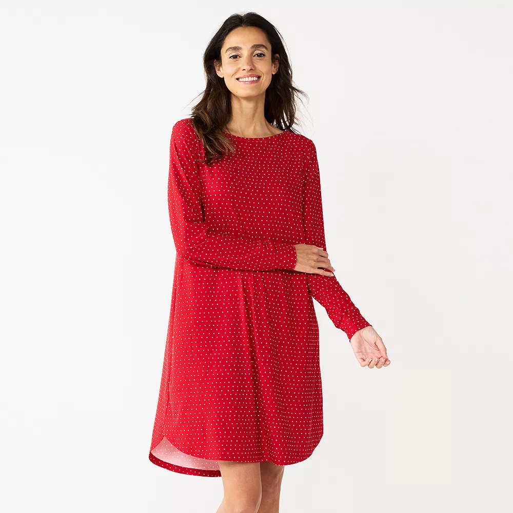 Women's Croft & Barrow® Long Sleeve Cozy Sleepshirt - Image 3