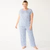 Plus Size Croft & Barrow® Short Sleeve Pajama Top & Pajama Pants Cotton Sleep Set