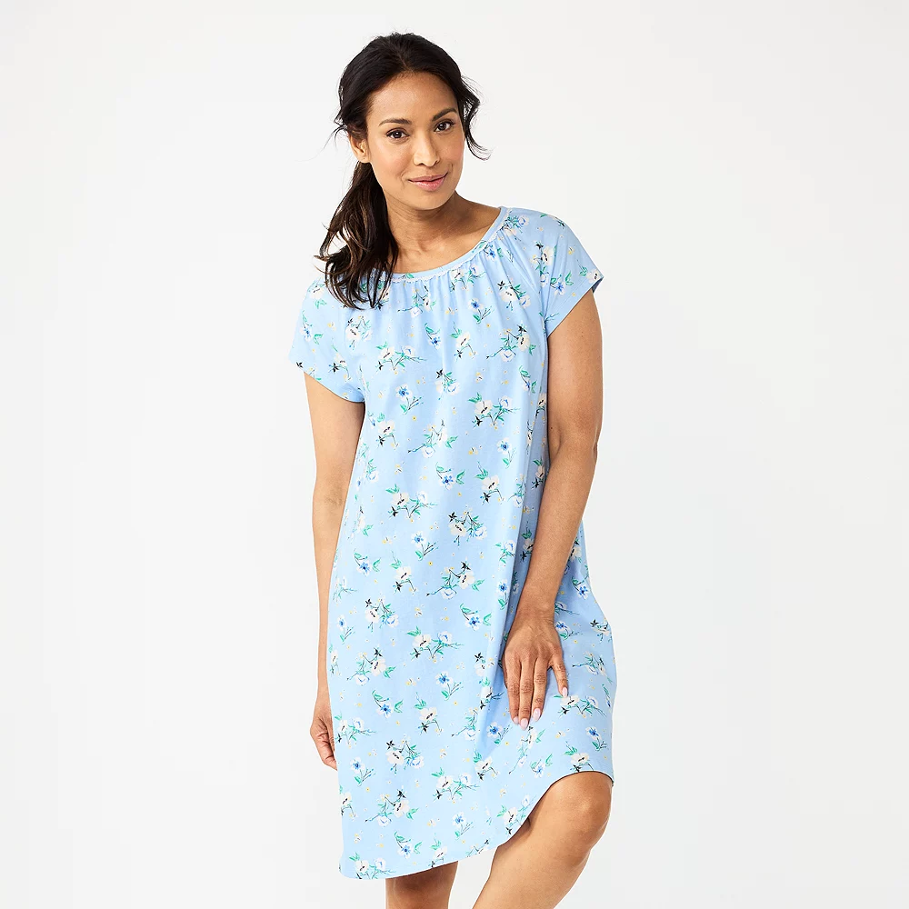 Women's Croft & Barrow® Short Sleeve Cotton Nightgown - Image 6