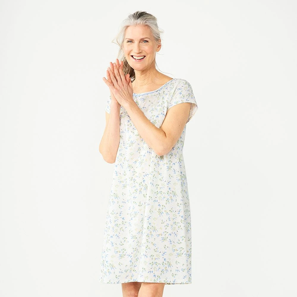 Women's Croft & Barrow® Short Sleeve Cotton Nightgown - Image 4