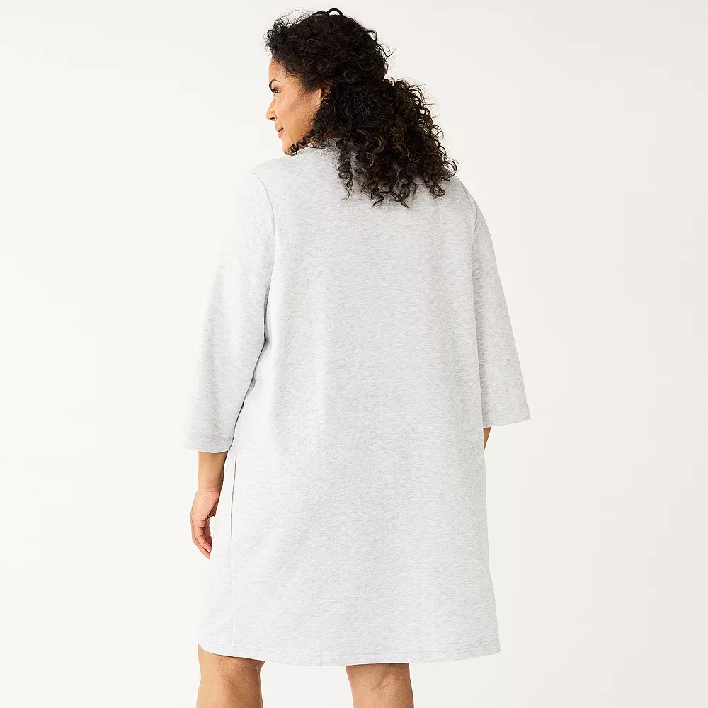 Plus Size Croft & Barrow® Quilted Zip Duster Robe - Image 5