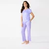 Women's Croft & Barrow® Short Sleeve Henley Pajama Top & Pajama Pants Sleep Set