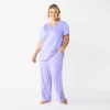 Plus Size Croft & Barrow® Short Sleeve Henley Pajama Top & Pajama Pants Sleep Set