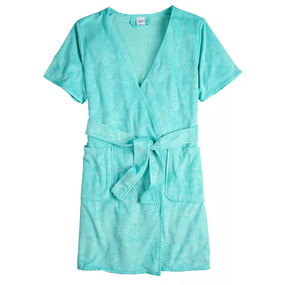 Women's Croft & Barrow® Short Sleeve Terry Wrap Robe - Image 7