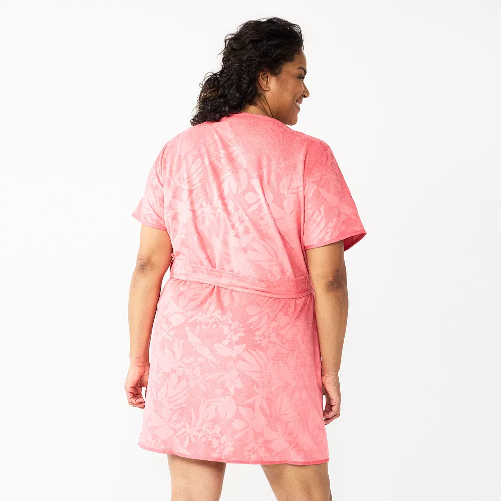 Plus Size Croft & Barrow® Short Sleeve Terry Wrap Robe - Image 4