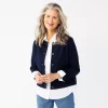 Women's Croft & Barrow® Collarless Knit Jacket