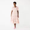 Petite Croft & Barrow® Tiered Midi Dress